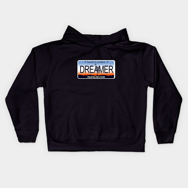 Dreamer South Carolina License Plate Kids Hoodie by Mel's Designs